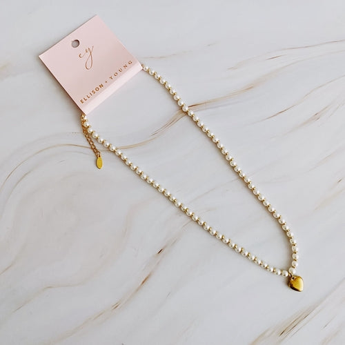 Collier Cœur en Perles et Or – Bijou Femme Élégant et Romantique