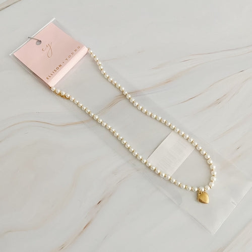 Collier Cœur en Perles et Or – Bijou Femme Élégant et Romantique