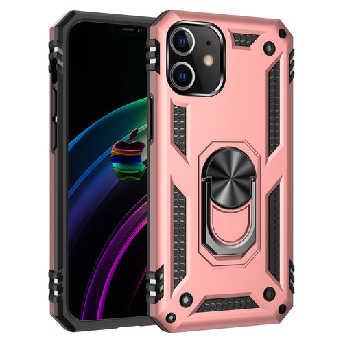 Coque iPhone 12 Mini avec Anneau Support 360° et Plaque Métallique Magnétique
