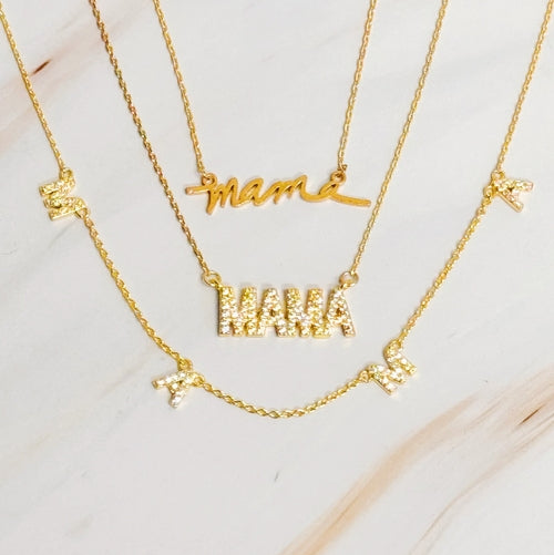 Collier Sparkle Mama – Zircon Cubique Plaqué Or 18 Carats