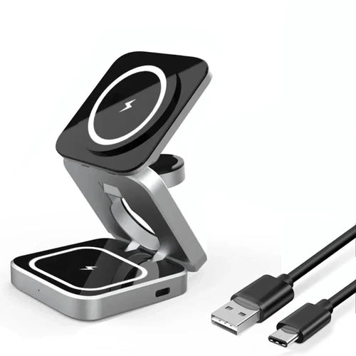 Foldable 3-in-1 Wireless Charging Phone Stand