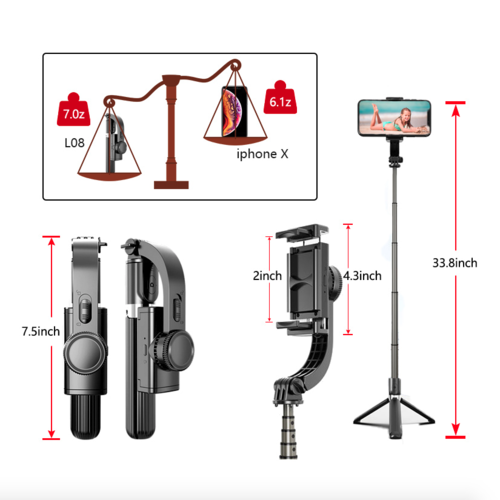 Perche Selfie Trépied Stabilisateur Ninja – Télécommande Bluetooth