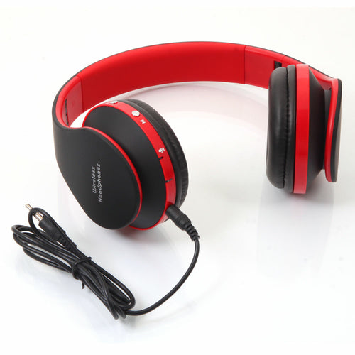Casque Bluetooth Sport Stéréo Sans Fil avec Micro – Pliable Rouge et Noir