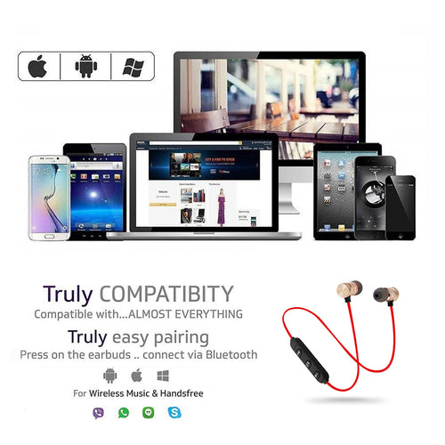 Écouteurs Bluetooth 4.0 Sport Noir – Magnétiques Sans Fil avec Micro