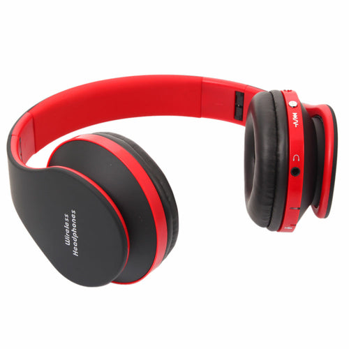Casque Bluetooth Sport Stéréo Sans Fil avec Micro – Pliable Rouge et Noir