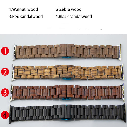 Bracelet Apple Watch en Bois Artisanal – 4 Essences, Toutes Séries