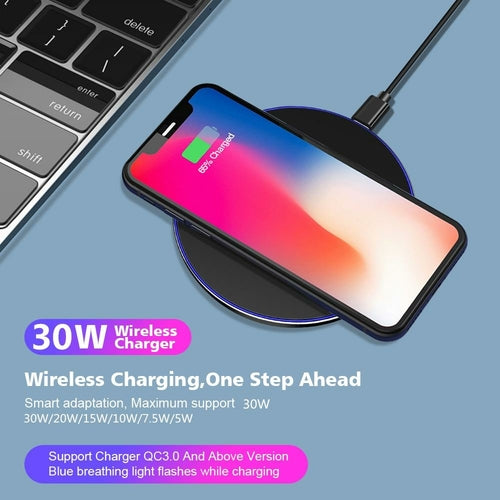 Tapis de Charge Sans Fil Dragon W9 30W – Ultra Fin USB-C Compatible iPhone 15